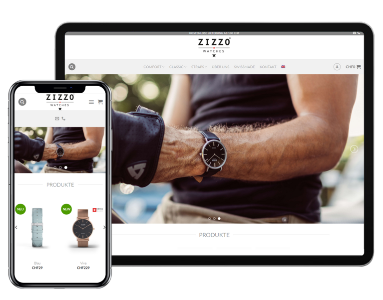 ZIZZO Watches Tab and Mobile