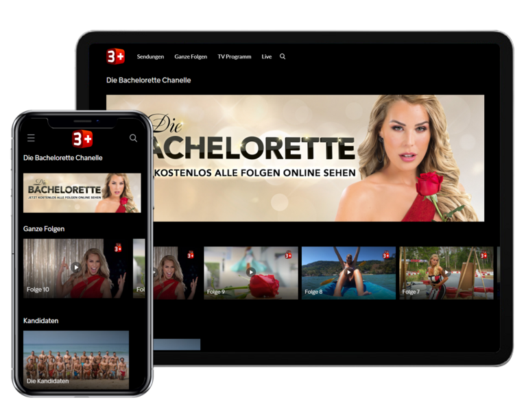 3+ TV - Der Bachelor Tab and Mobile