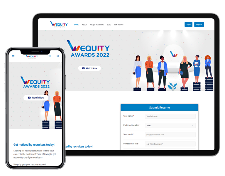 Wequity Mobile and Tab